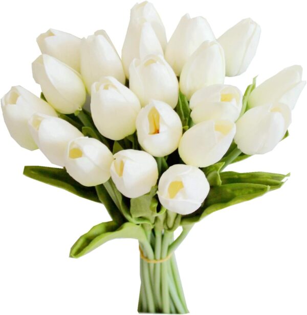 Artificial Tulip Silk Fake Flowers 13.5" for Spring Mother's Day Easter Gifts in Bulk Home Kitchen