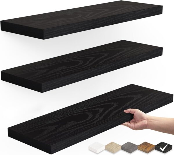 Floating Shelves for Wall, Wall Mounted Rustic Wood Shelves for Bathroom, Bedroom, Living Room,