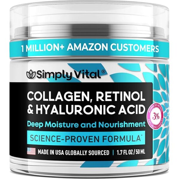Retinol & Hyaluronic Acid Cream - Anti-Aging Face Moisturizer for Face