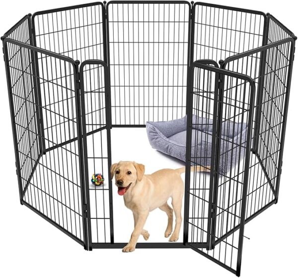 Homeplus Indoor Dog Playpen - Stress-Free and Safe Play, 45 Inch 8 Panels for Large Dogs,