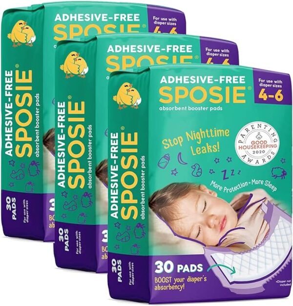 Booster Pads, Stop Overnight Diaper Leaks, Adhesive-Free for Easy