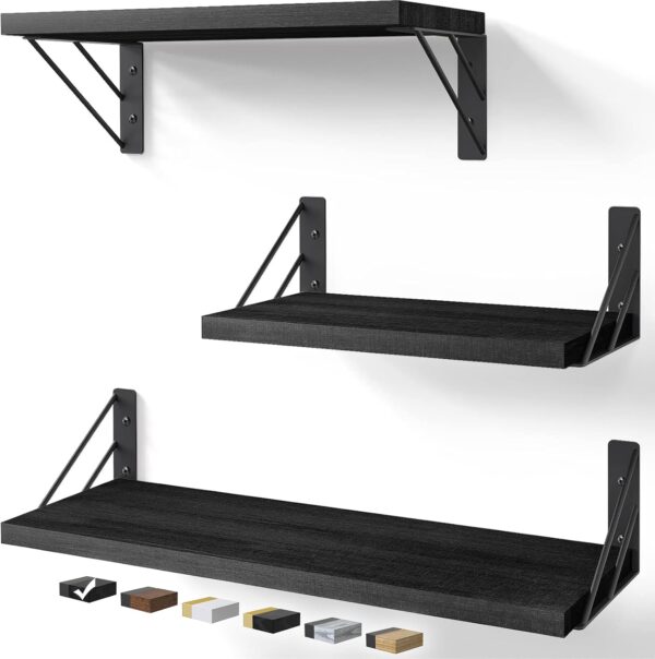 Bedroom Decor, Floating Wall Shelves for Living Room Kitchen Storage,