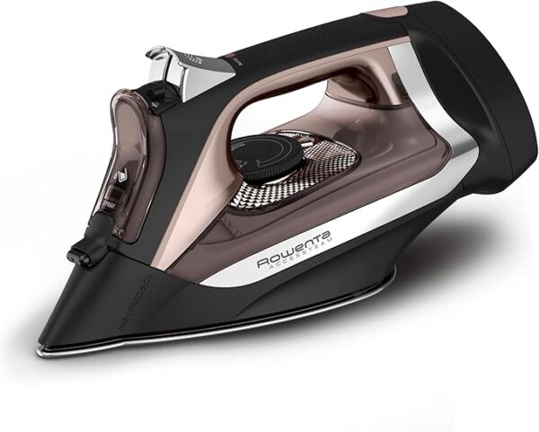 Steamer for Clothes, Stainless Steel Soleplate, Iron with Retractable Cord, Black, DW2459