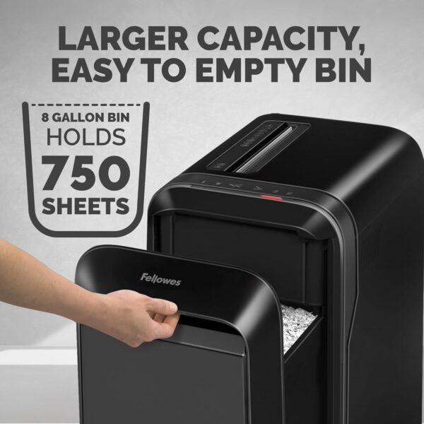 Fellowes LX220 20-Sheet Micro-Cut Shredder, Black (5015401) - Image 2