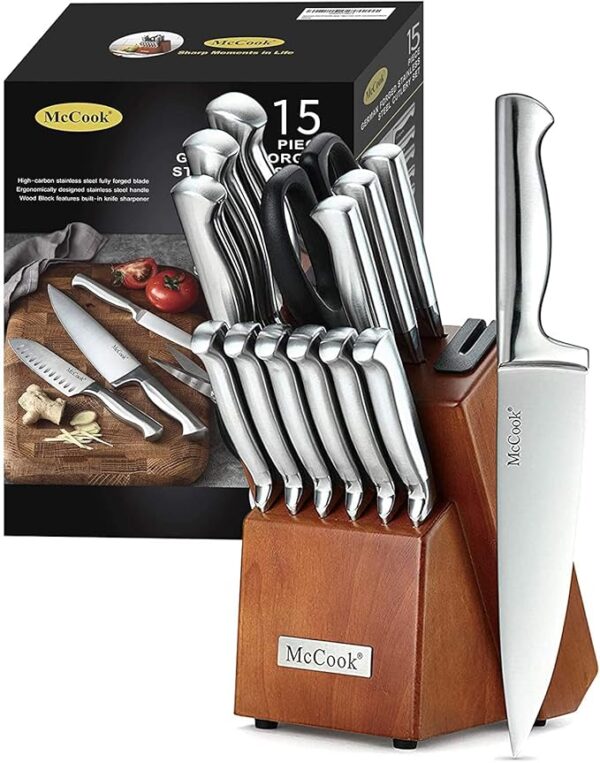 Knife Sets, German Stainless Steel Kitchen Knife Block Sets