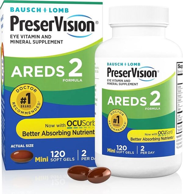 PreserVision AREDS 2 Eye Vitamin & Mineral Supplement, Contains Lutein