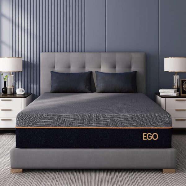 EGOHOME 12 Inch Queen Memory Foam Mattress for Back Pain, Cooling Gel Mattress Bed in a Box, Made in USA