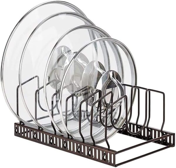 Pot Lids Organizer Rack for Cabinet and Countertop,