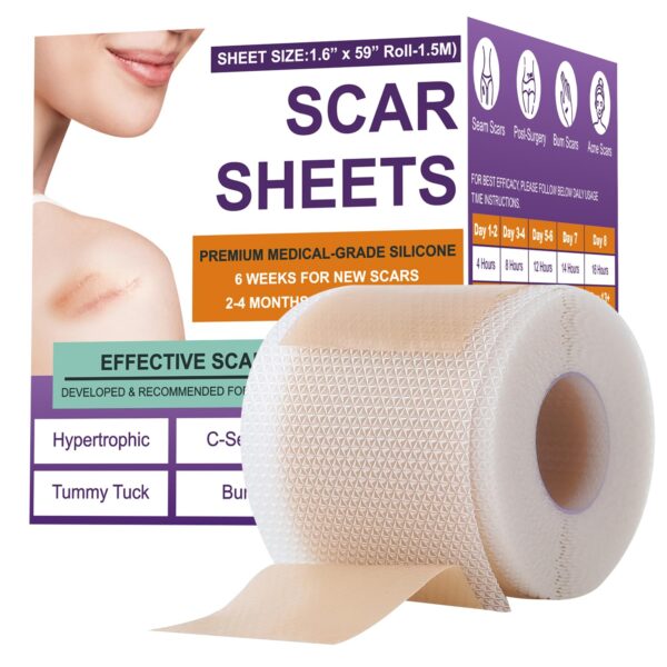 Scar Sheets,Silicone Scar Tape,Scar Tape For Surgical Scars,Silicone Scar Removal Strips For Surgical,