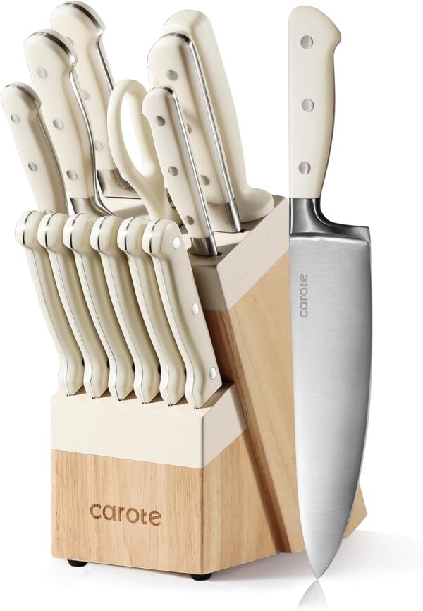 14 Pieces Knife Set with Block, Forged, High Carbon Stainless Steel Sharp