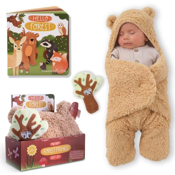 Main Bear Swaddle Blanket Set with Newborn Essentials