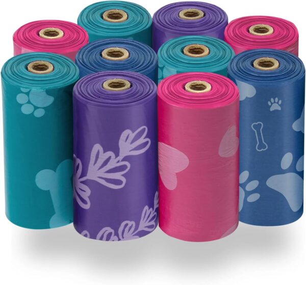 Best Pet Supplies Dog Poop Bags for Waste (150 Bags) Refuse Cleanup, Doggy Roll