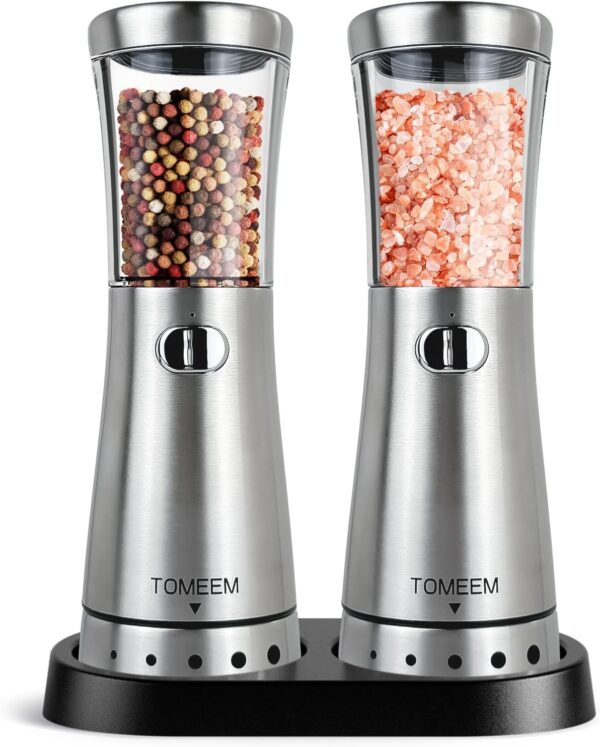 Salt and Pepper Grinder Set with Storage Base
