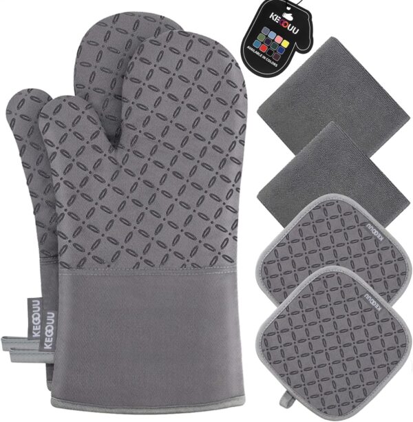 Mitts and Pot Holders 6pcs Set, Kitchen Oven Glove
