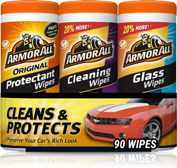 Protectant, Glass and Cleaning Wipes, Wipes for Car Interior and Car