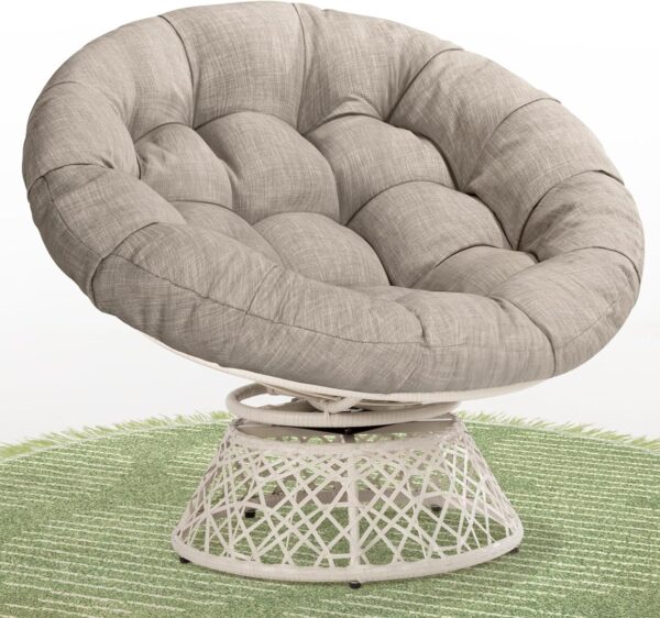 Wicker Papasan Chair with Soft Thick Density Fabric Cushion,
