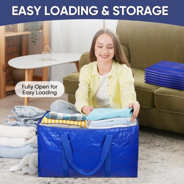 6 Pack Extra Large Moving Bags with Zippers & Carrying Handles, - Image 2