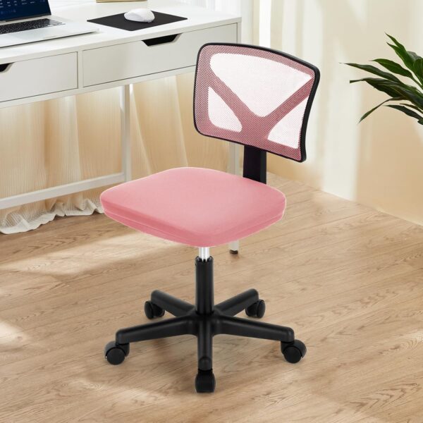 Armless Desk Chairs with Wheels, Ergonomic Adjustable Home Office Swivel